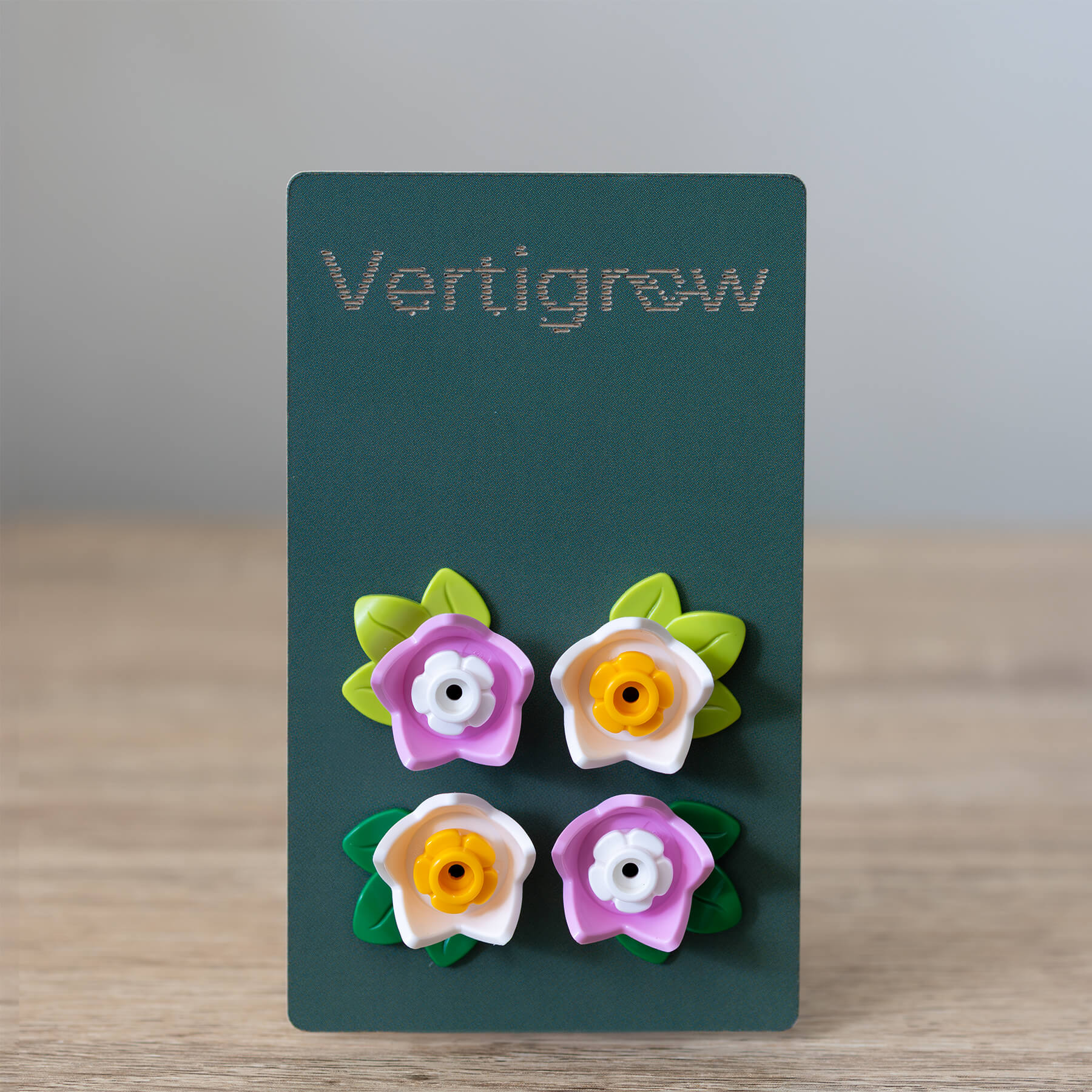 Small clip-on flowers for decorating Vertigrow plant supports